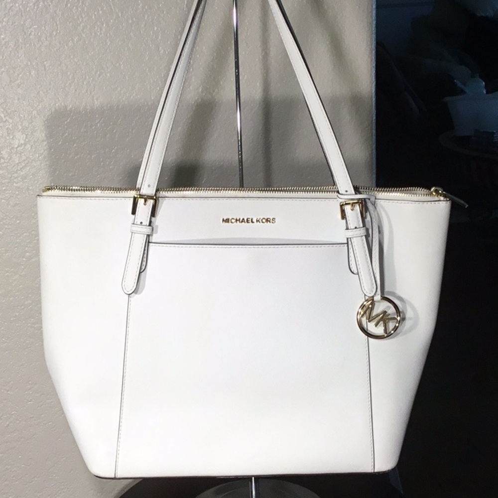 Michael Kors White Structured Tote